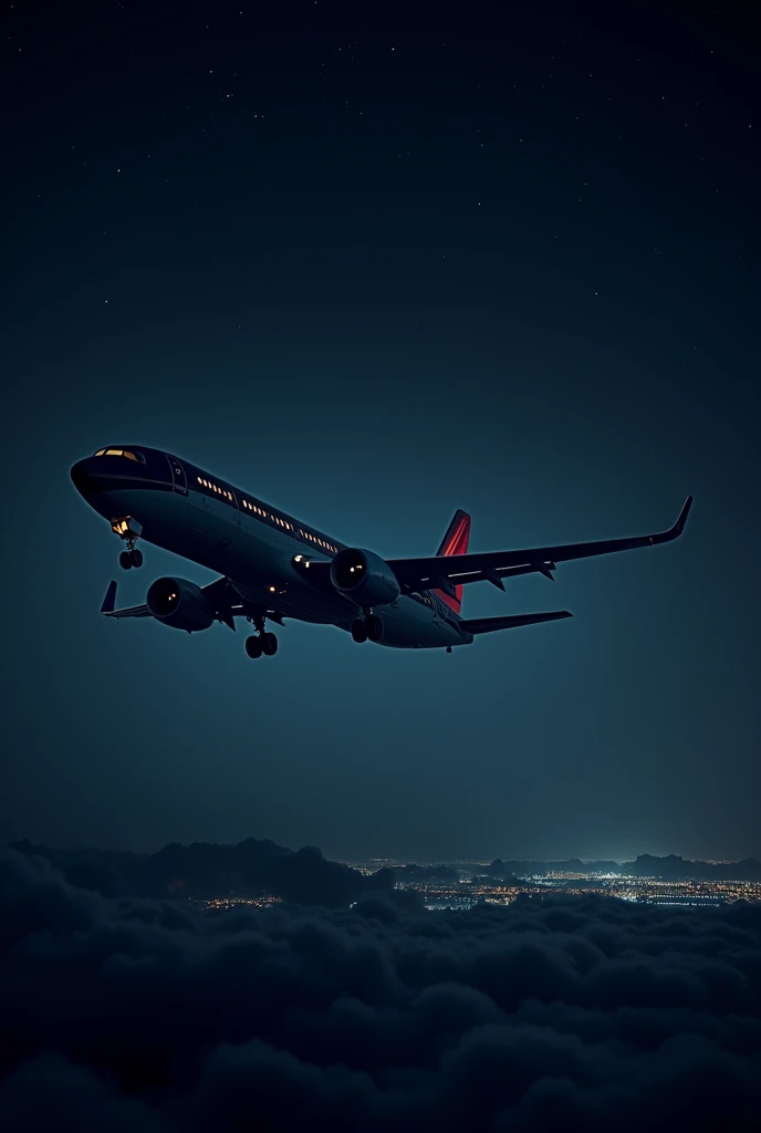 I took a picture outside view of airplane at night