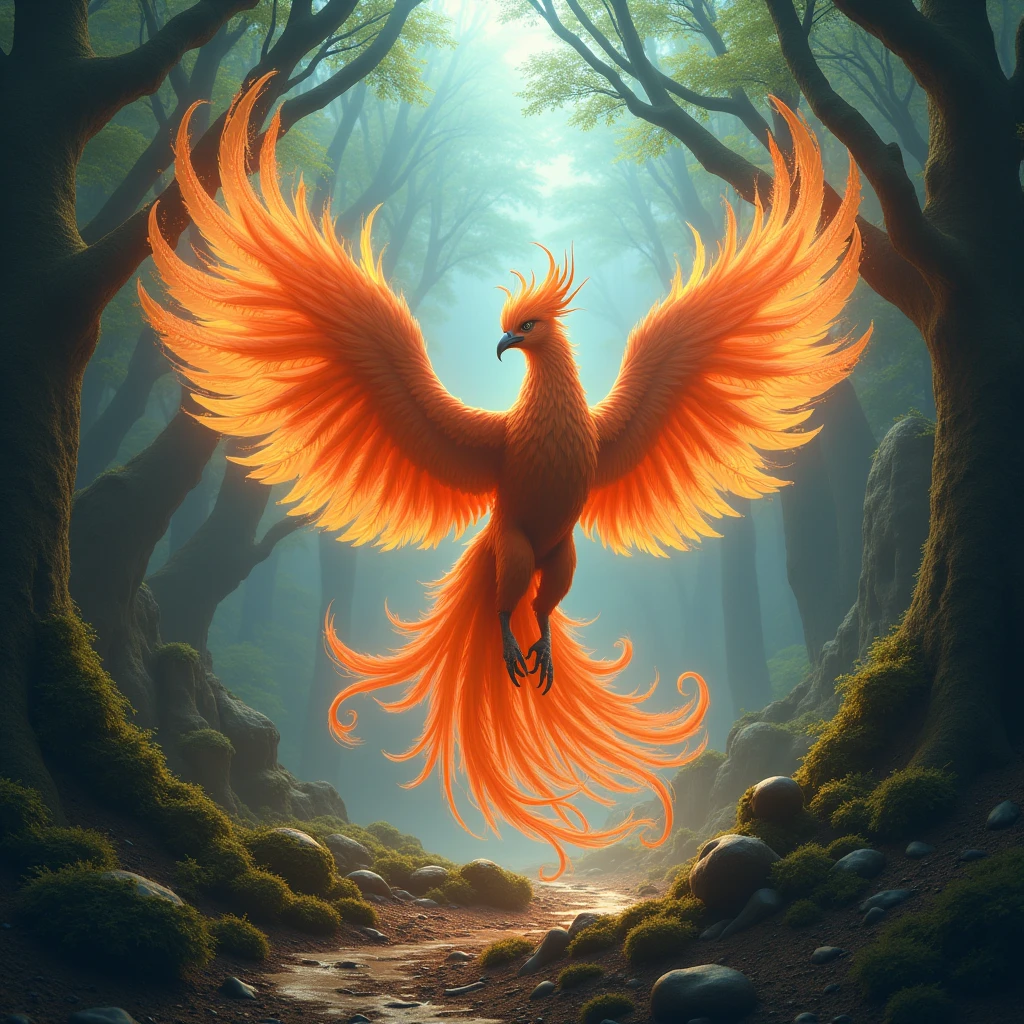 Mythical Phoenix, surreal photography, dreamlike imagery, subconscious exploration, bending reality, imaginative narratives, juxtaposing elements, evoking wonder and awe, transcending boundaries, challenging perceptions, fantastical landscapes, otherworldly atmospheres, (best quality, masterpiece, photorealistic), very aesthetic, perfect composition, intricate details, ultra-detailed, vivid colors