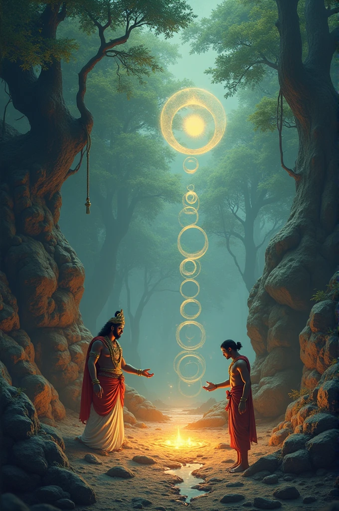 When the time came for Shri Ram to leave, he confused Hanuman ji. He did this because Hanuman ji does not let Yamraj take Shri Ram's life. To distract Hanuman ji, Shri Ram threw his ring in a crack and asked him to bring it. Shri Hanuman made his form very small and entered that crack and reached directly to Naag Lok. When he asked the king of Naag Lok Vasuki about the ring, Vasuki told him about many similar rings that belonged to Shri Ram. Hanuman ji was surprised to see so many rings, then Vasuki told Hanuman that Shri Ram had distracted him.