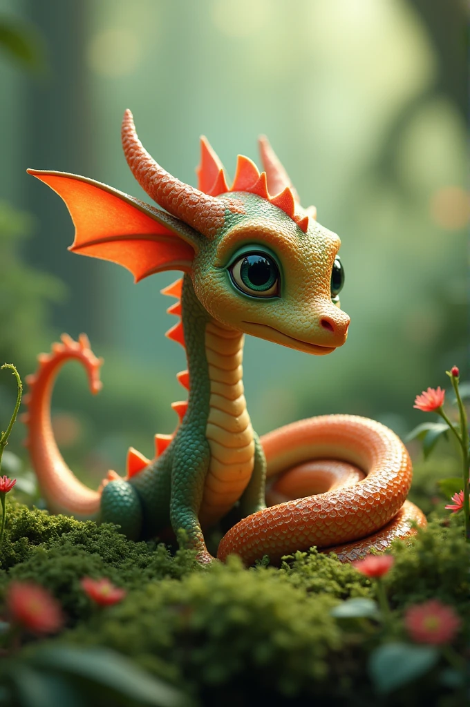 Small Drake playing with so small snake