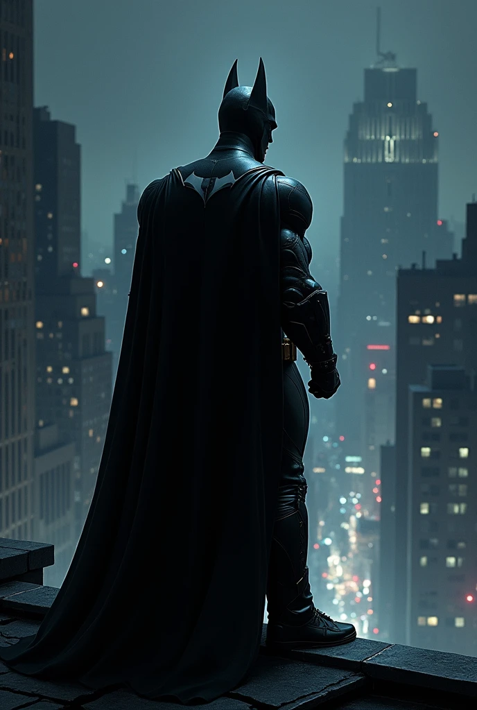 Batman at night illustration, work of art, gloomy style, perfect lighting, 8k, lot of details, work of art, it&#39;s night