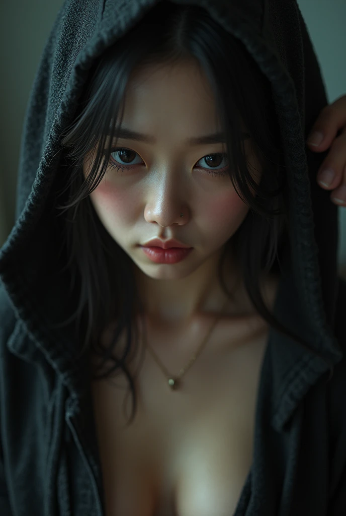 a beautiful detailed korean girl, detailed facial features, extremely detailed eyes and face, detailed skin, long eyelashes, voluptuous body, helpless expression, gangsters, gangsters grabbing her, gangsters removing her clothes, gangsters touching her body parts, cinematic lighting, dark moody colors, dramatic shadows, realistic, photorealistic, HDR, 4k, best quality, masterpiece, rape