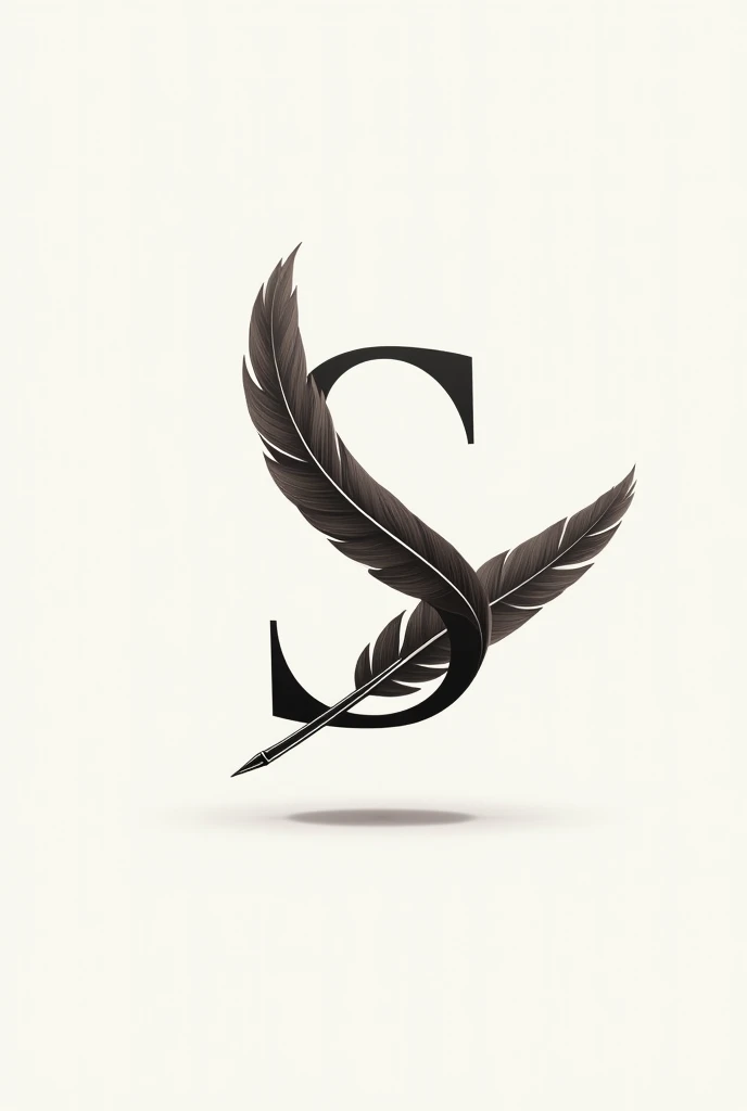 Create a logo from the letter S, with a  feather and a pen in add , perfect logo for graphics designers 