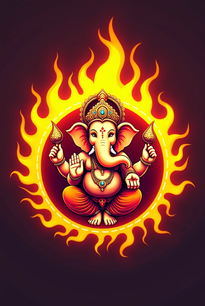Ganpati bappa fire circle logo