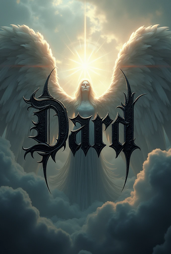 Black metal band logo , his name is , DarD , You have an angelic background