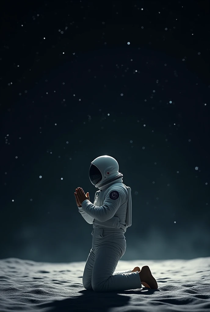 Spaceman prays and supplicates