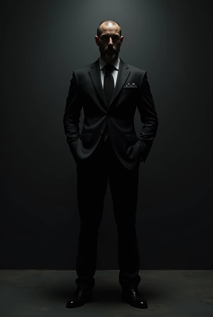 in black suit