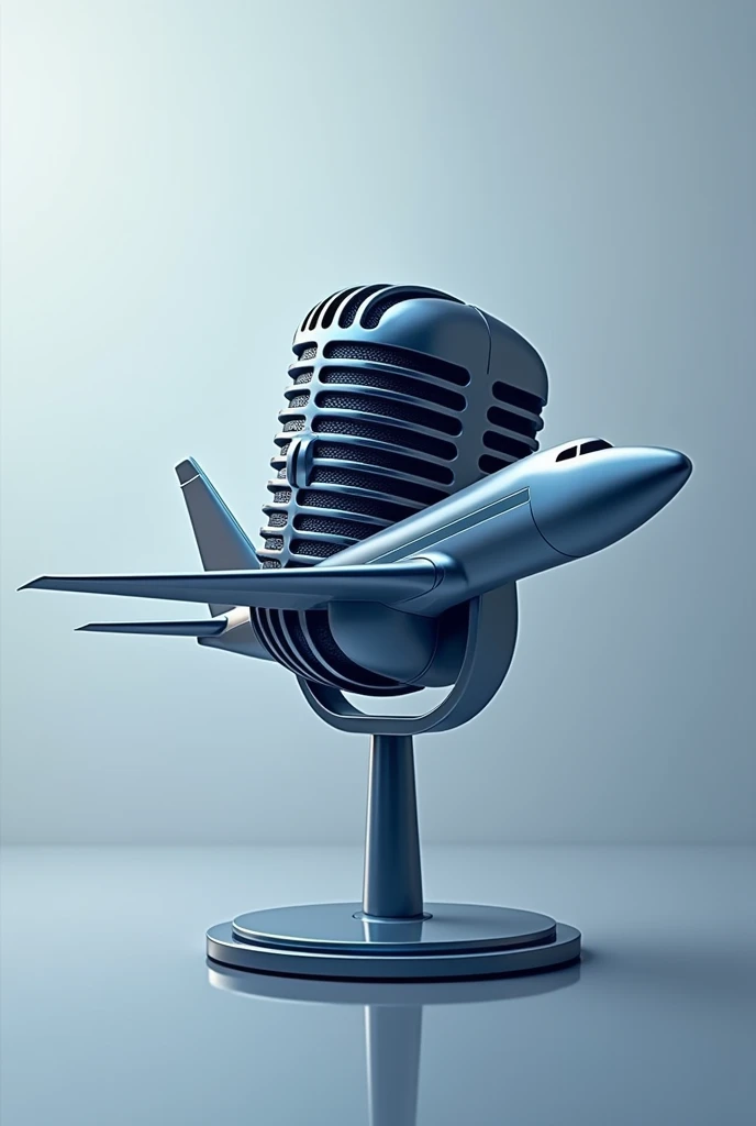 Microphone and airplane logo