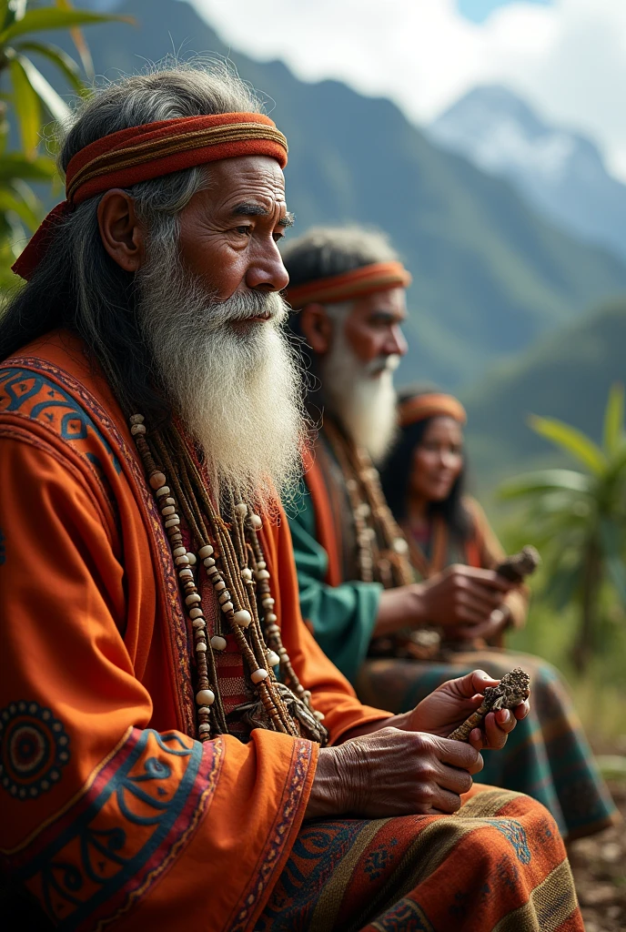 Men and women of ancestral wisdom from Ecuador.