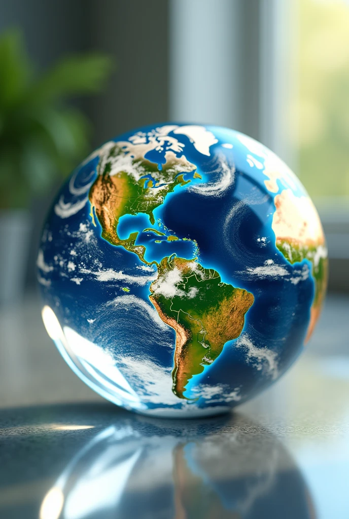 A earth in a glass ball
