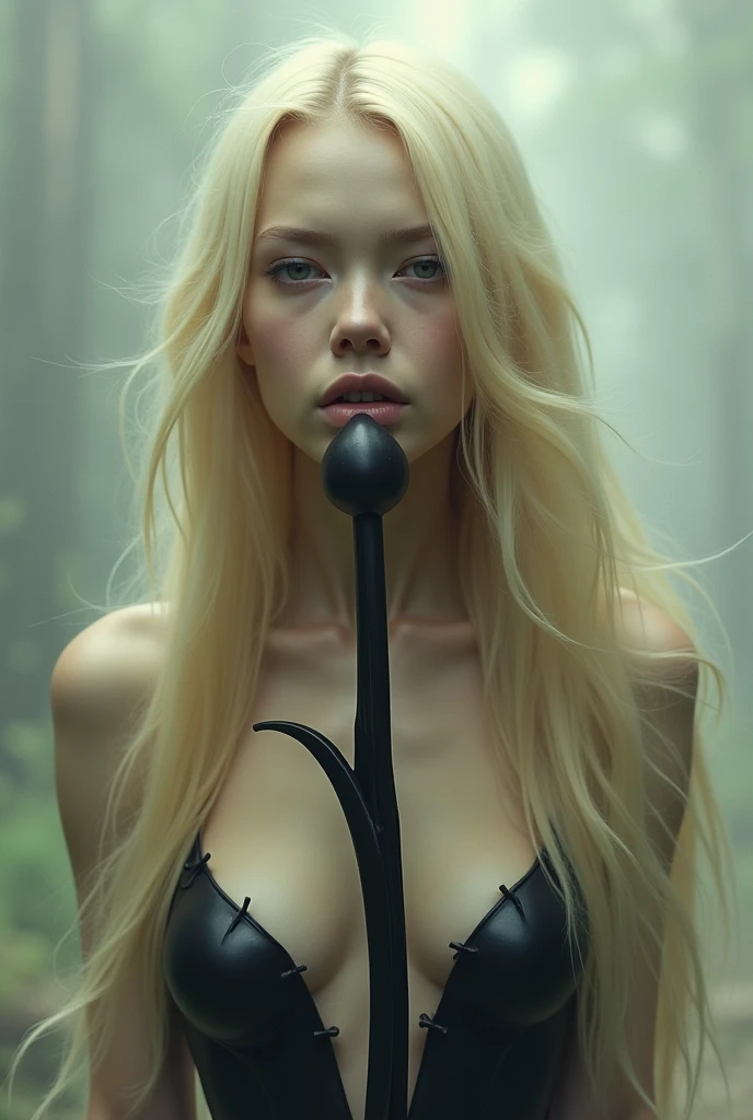 Long blonde with a black penis 