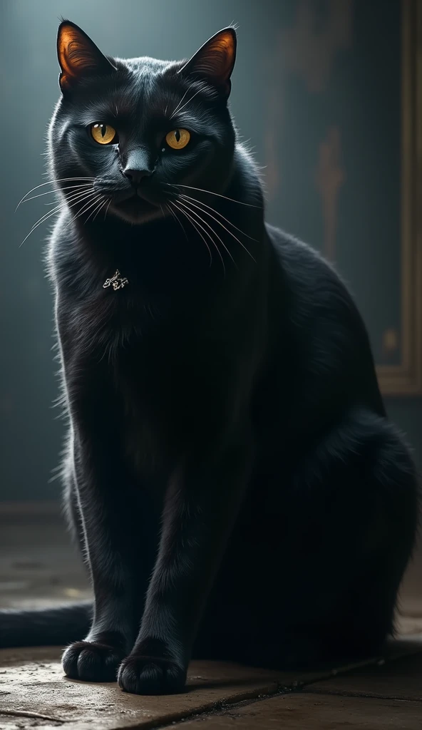 Strong black cat