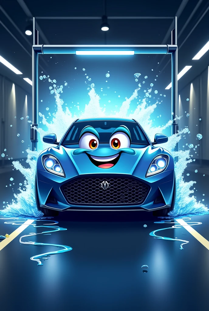 create a car wash logo that has the words deluxe shine autos
