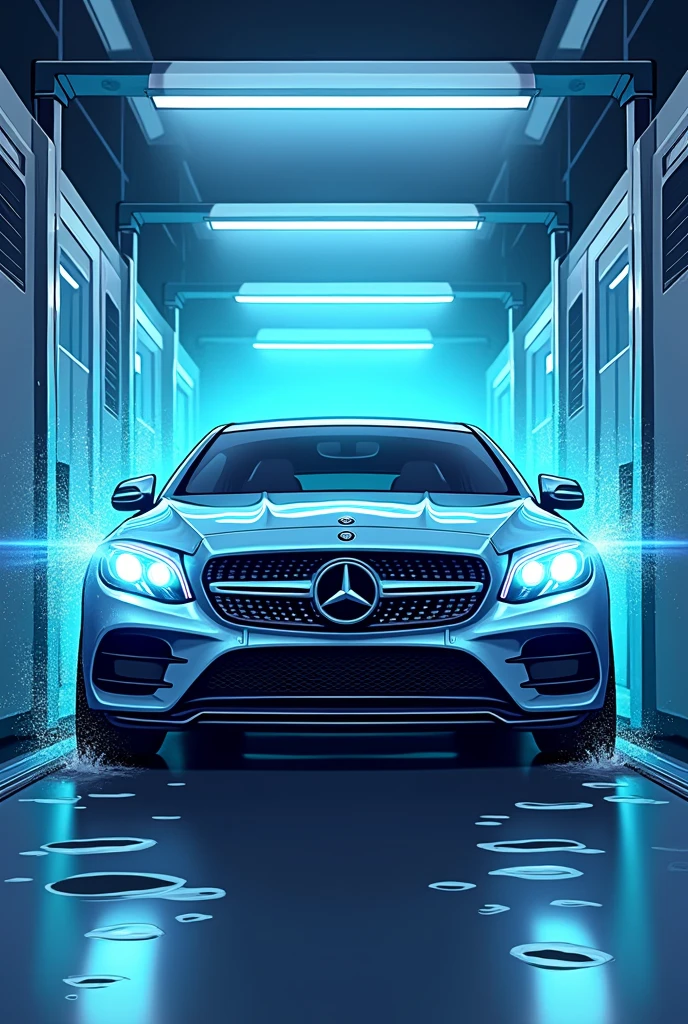 create a car wash logo that has the words deluxe shine autos