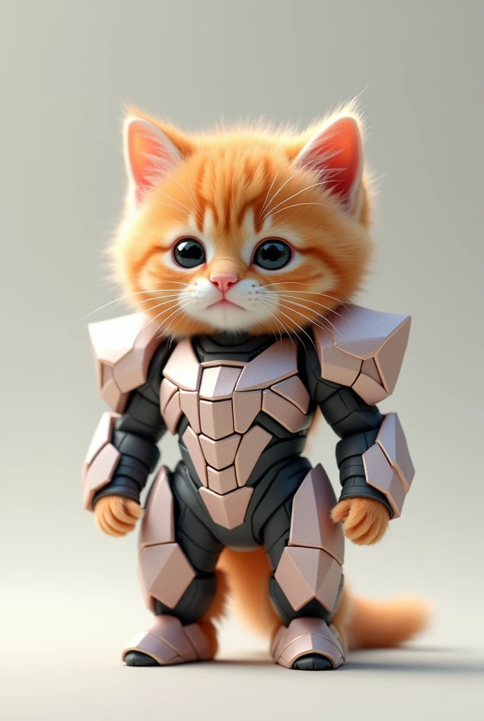 1 supercute kitty wear a origami gundam armor,fur