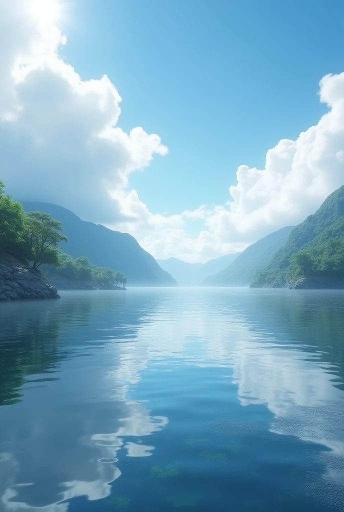 (masterpiece:1.2,Highest quality,Ultra-high resolution,Very detailed,Realistic,RAW Photos:1.2,Elaborate photos),8k,wallpaper,(Ray Tracing),Japan,(Majestic river,Beautiful water surface,Diffuse reflection of light),A photo that embodies the flow of clouds and water,