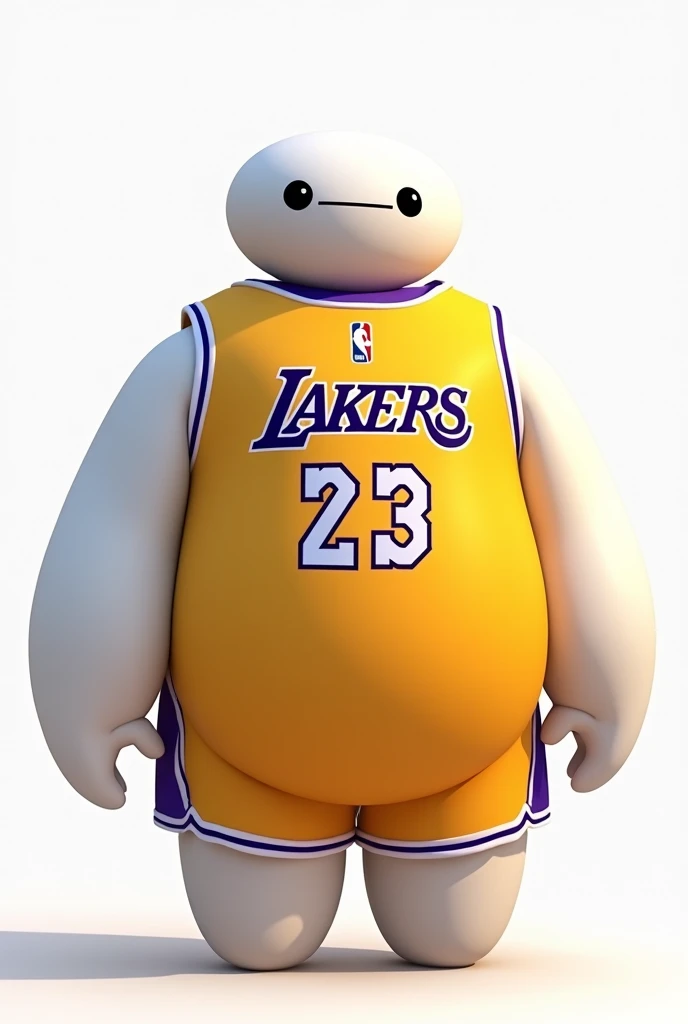 Image of Baymax wearing a Lebron James Lakers shirt 