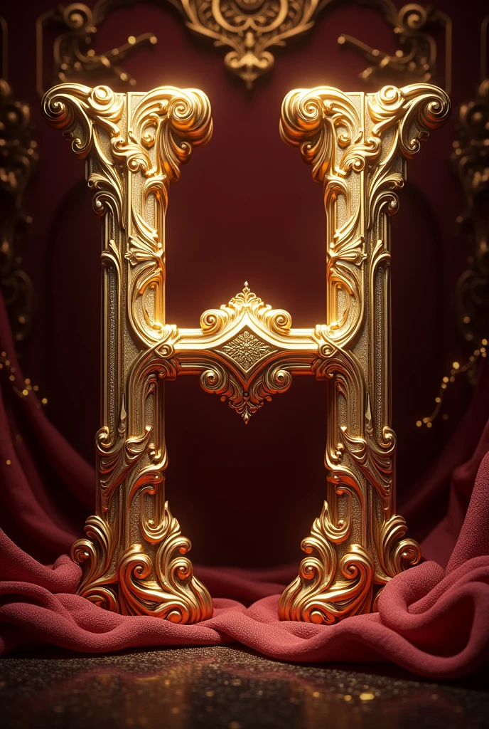 Create an image with the letters "L H" in luxurious design