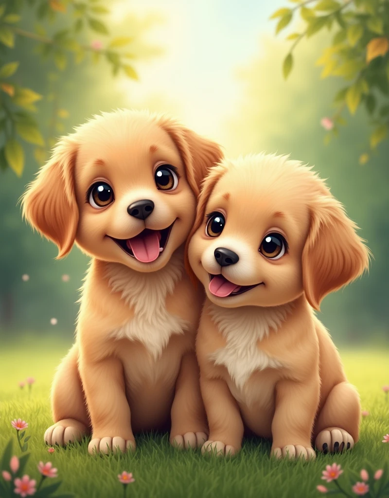 Create realistic and cute dog images for paintings