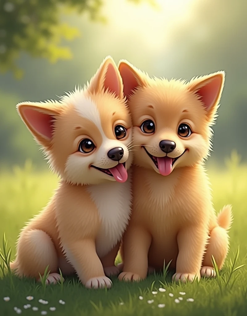 Create realistic and cute dog images for paintings