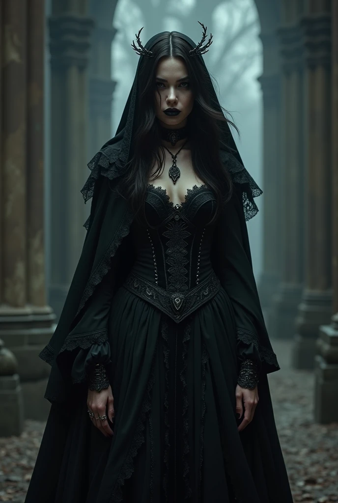 wearing a gothic outfit