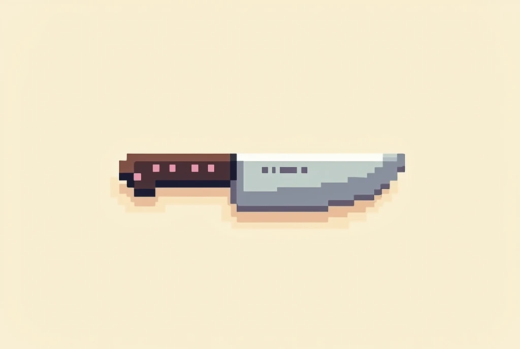 create an image as if it were a logo written in 8-bit
(8bit maker) knife in a single line 