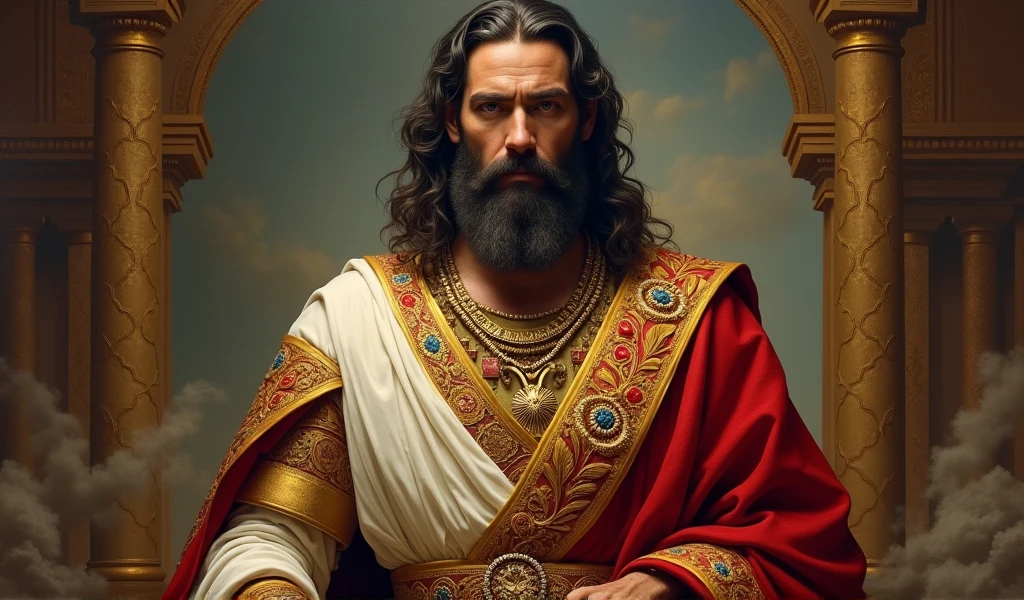 king solomon, son of king david, biblical character, ultrarealistic art