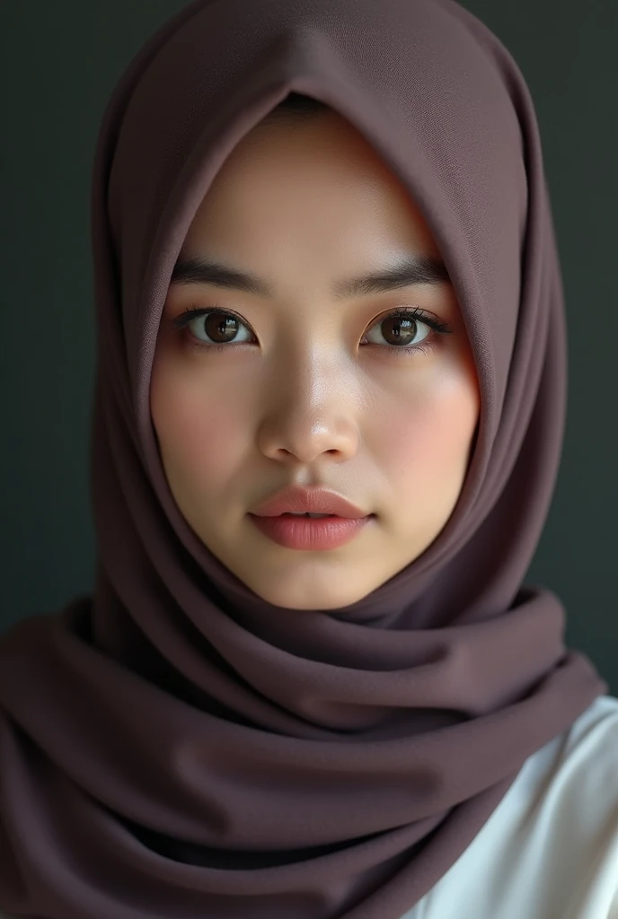 malaysian woman wearing hijab, pretty face, eye lid, sharp nose, beatiful eye, large breast, nude body