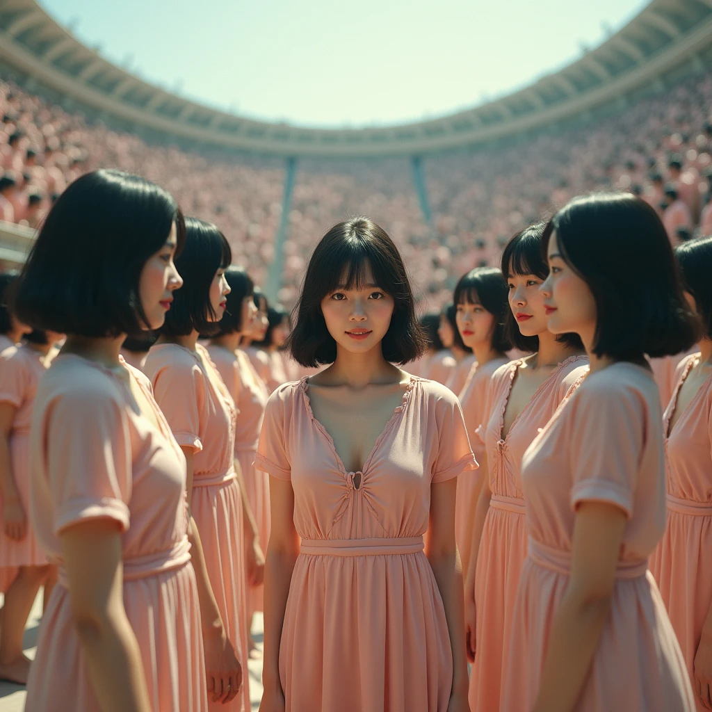 (((((Japanese Clone girls=Myself)))))), (((Best Super High quality Myself Clone girls Raw Photography Art))), (16K, Highest quality, Ultra-high resolution, RAW Photos), (((It&#39;s so unrealistic., With unparalleled depiction, With an unfathomable sight, An unprecedented and shocking worldview, Clone girls in a world of mass reproduction, Ultra-realistic))), (((Japanese, woman, 20yo, Saito-Asuka))), (Small face, ((Thick black hair, Semi-long hair))), ((V-neck short-sleeve dress)), (((((Very detailed美しい女体, Accurate body structure, Very detailed完璧な, Super busty body with very large breasts, Clearly emphasizes cleavage))))), (((Dark Eyes, Mature face, Cute Smile, A gentle gaze))), (((Her happy and smiling expression is so cute))), ((((((((Very detailed分身増殖描写, ((1girl→Myself cloning→1,000,000,000,000,000,000,000,000,000,000,000,000,000,000,000,000,000,000,000,000Myself Clone girls)))))))))), ((((((((Very detailed, The precise depiction of the proliferation of Myself Clone girls, ((With the perfectly identical bodies of Myself clone girls, With the exact same face as the Myself clone girls, With the exact same hairstyle as the Myself clone girls, In the exact same clothes as the girls who are my clones, Perfectly the same height as the Myself clone girls, Super big breasts, just like the Myself clone girls)))))))))), (((Myself clone girls only))), (((Multiple pairs, Very detailed depiction, (Myself clone girls hug each other, Myself clone girls assemble, Fun conversations with fellow Myself clone girls, A fun conversation between Myself clone girls, Myself clone girls holding hands, Walking with lots of Myself clone girls, turn around, look at me, The approaching crowd of Myself)))), (((Everyone looks at the camera))), (((Unbelievably crowded, Transcendent Myself clone girls intimately, Countless Myself clone girls surround you in 360 degrees))), (Bright, soft sunlight), (((Very wide field of view, Very detailed, Detailed ultra-perspective depiction with clear depth, super wide view))), (((((Scenery with a steeply curving slope))))), (((Very photographic and detailed depiction, Myself clone girls will multiply infinitely and fill the surroundings from one side to the horizon with their bodies tightly packed together without any gaps., A scene of endless Myself clone girls and a fun atmosphere))), (Focus on the average value of the image)