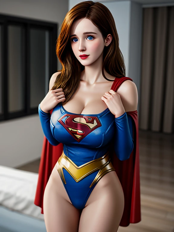 nsfw,(sex with one man,covered in semen,facial) ,creampie,straddling on the man,one woman,nude,spread legs,lying down,large breasts,(penis),flushed cheeks,from below,looking at viewer,on the bed,on the futon,high quality,photorealistic ,Amy Adams as Supergirl, realistic, High resolution, super resolution, Fujifilm XT3, be familiar with, 64k, -