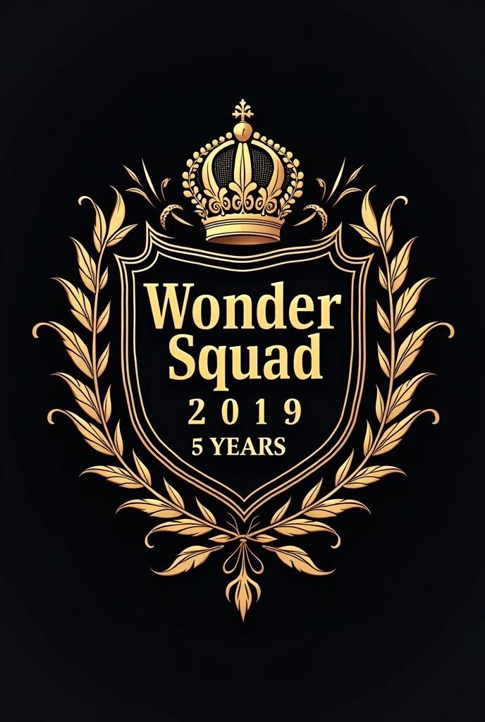 Generar logo de una promoción de secundaria que cumplió 5 years de haber egresado. The promotion is called wonder squad.
No WONDER SQUAD characters (It has to be in the logo)
2019 (It has to be in the logo)
5 years (It has to be in the logo)
Give it a more imperial touch like the coat of arms of Peru
