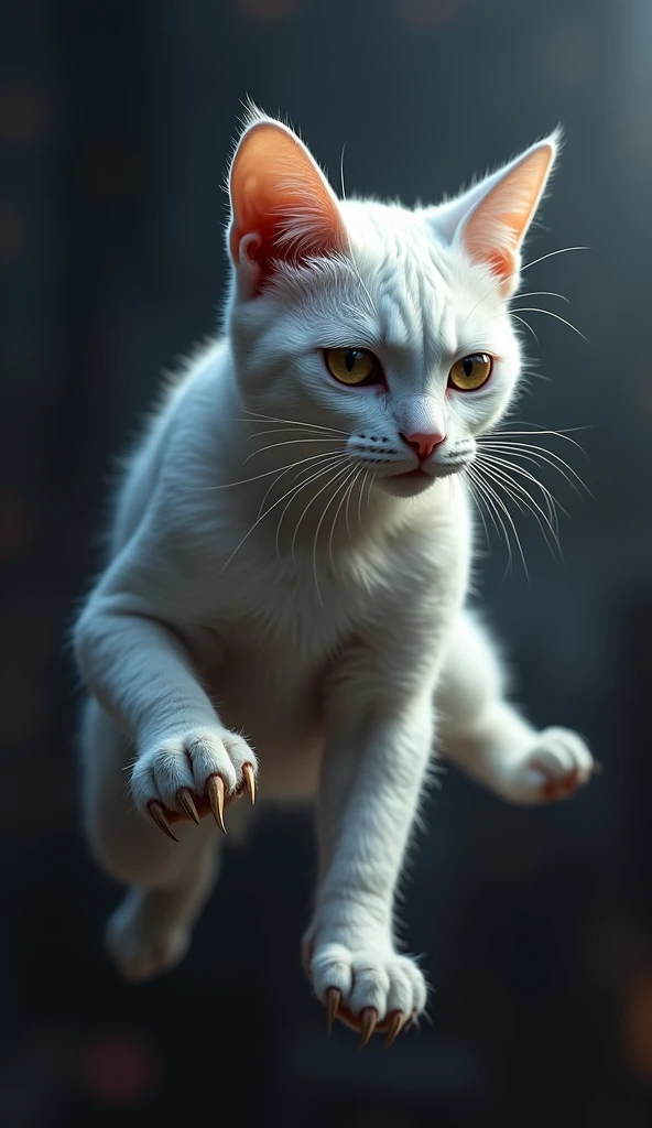 A sturdy white cat in the shape of Spiderman