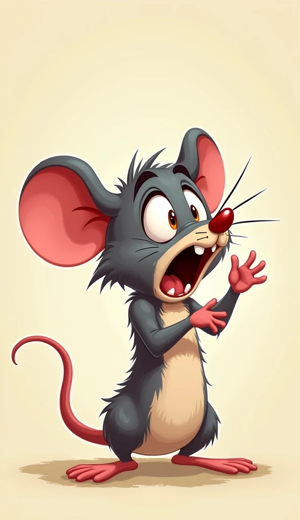The frightened mouse pleading.
Show as cartoons