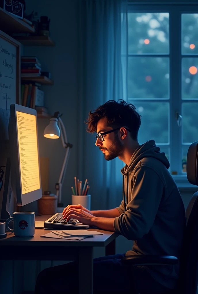 a web developer doing coding at 1AM show the time

