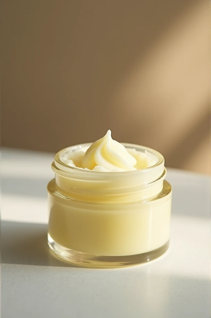 Baume pour pieds secs dans un petit pot transparent