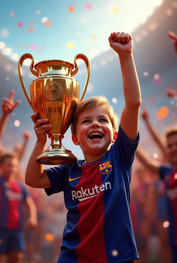 Imagine a Barca fan child with the Champions League