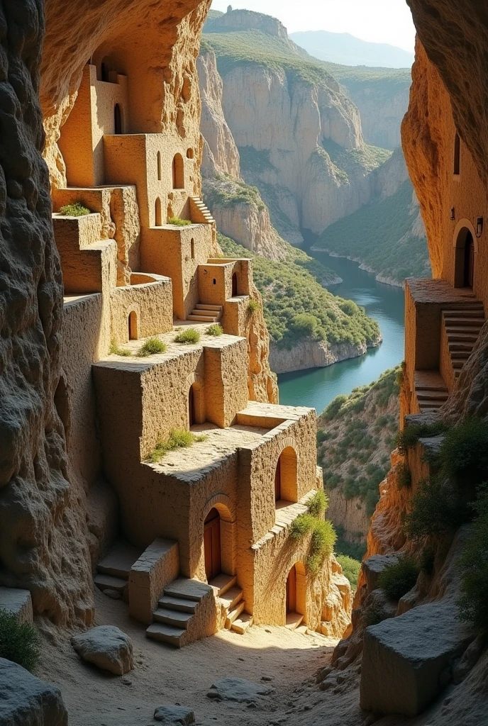 The ancient cave dwellings of Matera, carved into the rocky landscape