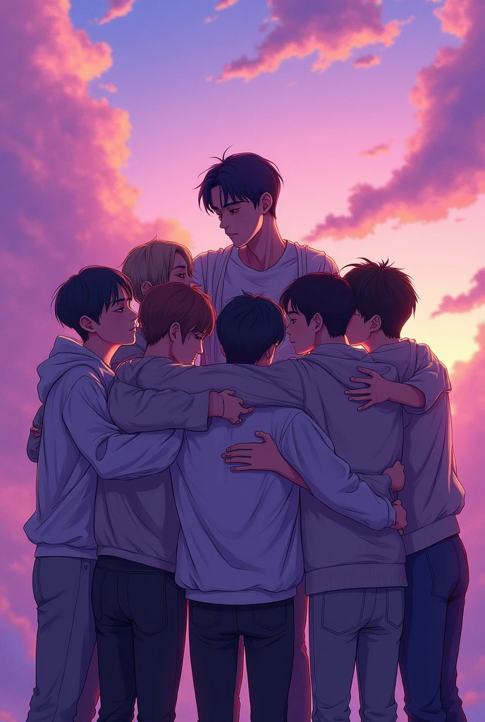 BTS ( 7members) ARMY supporting each other even though they are far from each other in purple