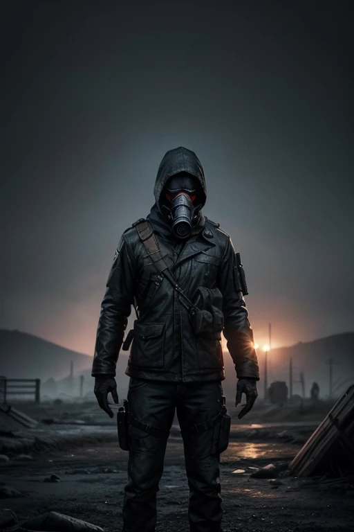 Soldier with gas mask and gas mask holding a gun, Helghast, cyberpunk soldier, Cyberpunk flame suit, wearing apocalyptic clothes, sci-fi dystopian character, Wojtek FUS, futuristic soldier, sci-fi soldier, Future Soldier Clothing, apocalyptic 8k, apocalyptic 8k, ( apocalyptic ) 8 mil, full soldier outfit, scars, glowing eyes, burning red, body scorched by fire