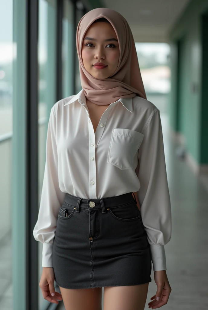 Office woman,Malaysian Muslim women,scarf,See-through clothes,Short skirt,photograph,reality,beauty,Looking at the camera,front,Sexy,Cleavage,whole body,See the legs,HD pictures,Positive sister,Unbutton,Chest,,Small leak,Cute face,nice,want to,My home,摸着Chest,Lace,effort