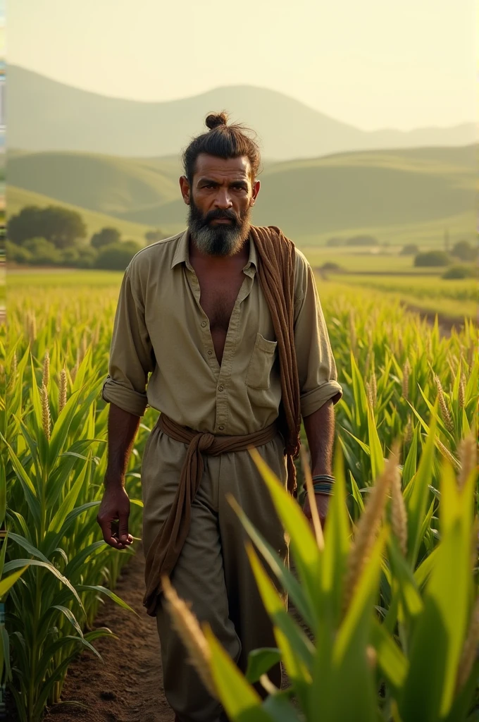 Pakistani man working in fields