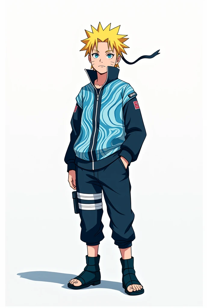 Narruto wearing a river shirt on a white background