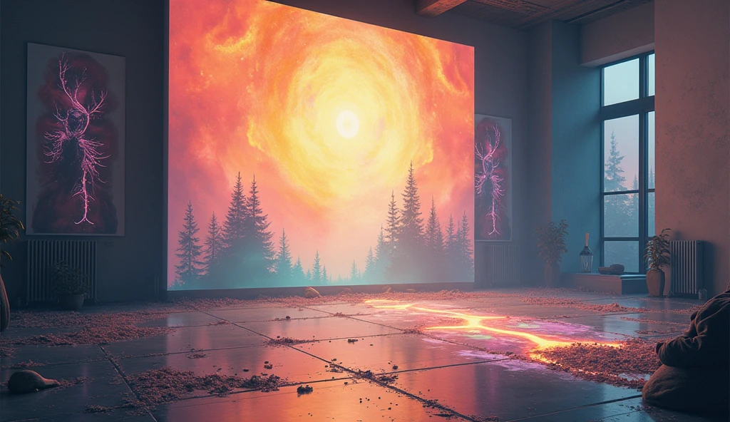 When dawn arrived and dreams did fade,
The room was calm, but still displayed
The echoes of a wondrous show,
Where magic paint and dreams did flow.