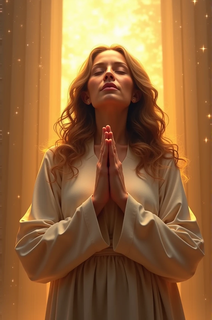 Empowered Christian woman in prayer pose