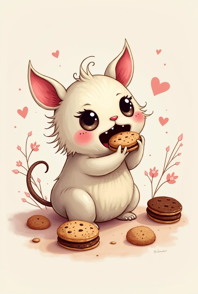 Mostrico eats cookies logo for pastry chef dress different creative Feminine