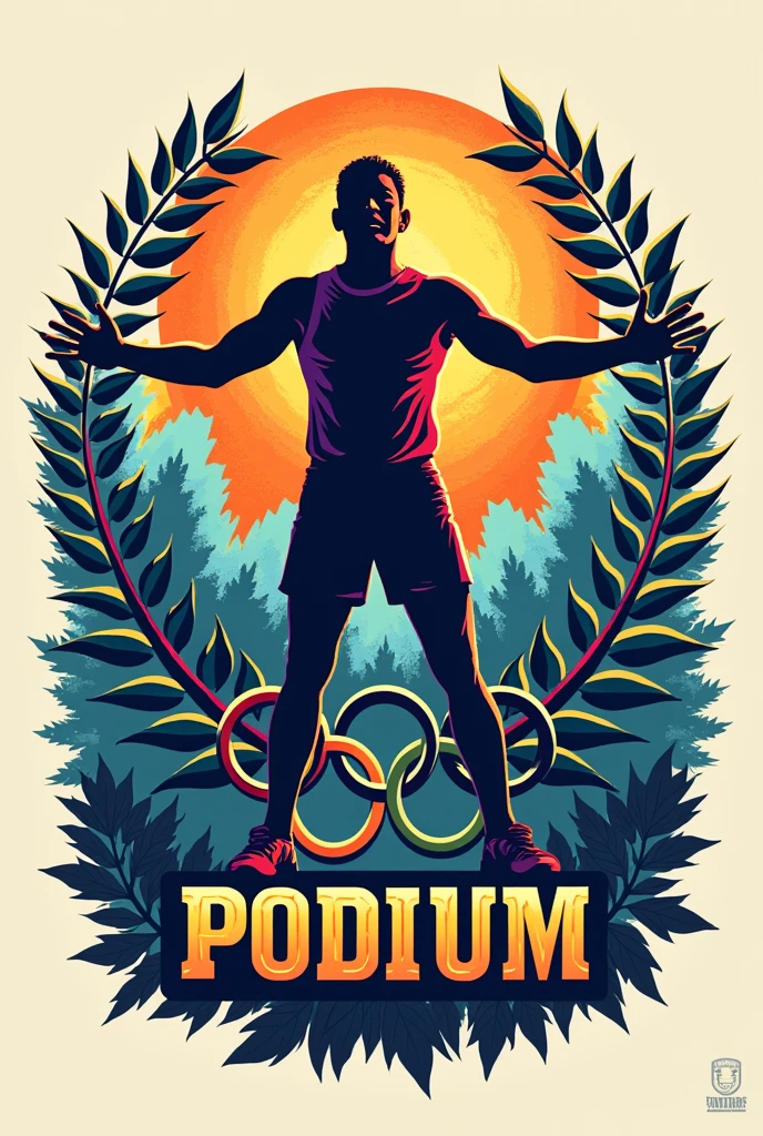 A shirt for camp themed of the olympic games, the camps name is PODIUM