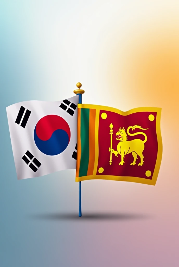 Make a cover photo for facebook with south korean flag and srilankan flag. 