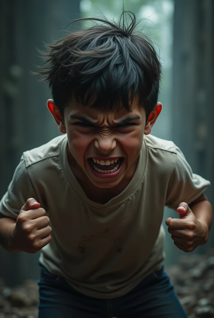 An angry boy