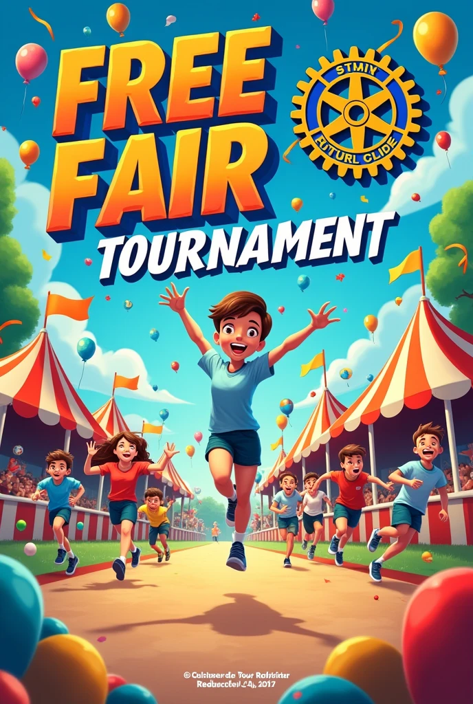 Create a posters free fair turnament by "Rotaract club TIT & Science" Entery fees 200rup and Date of turnament is 2/09/2024