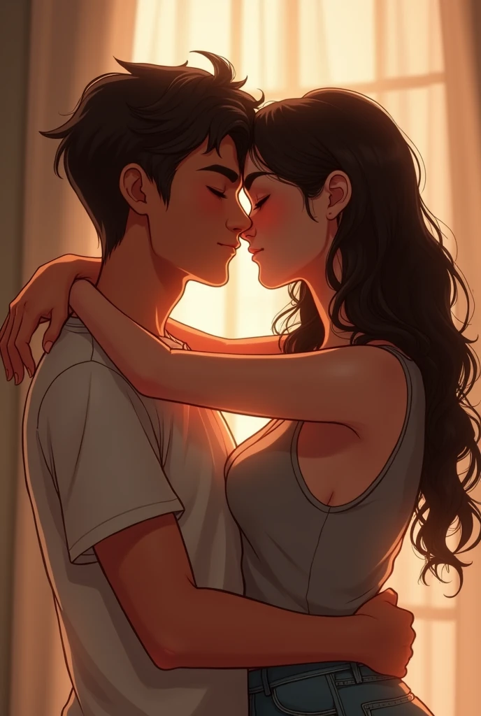 They hug and kiss each other
